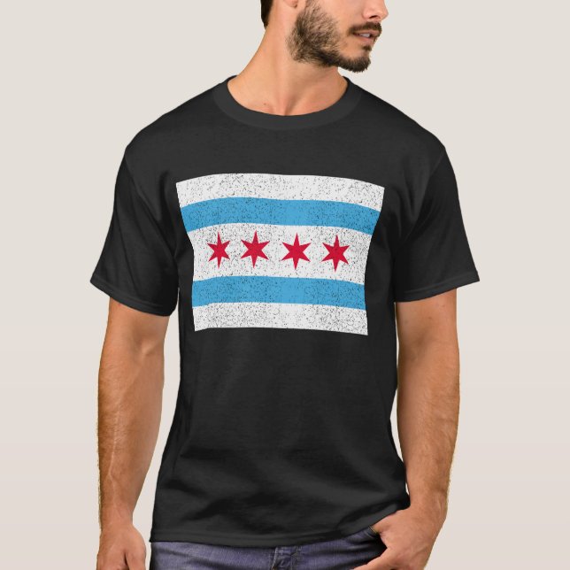 Camiseta Bandeira de Chicago (Frente)