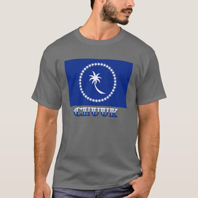 Camiseta Bandeira de Chuuk, com nome (Frente)