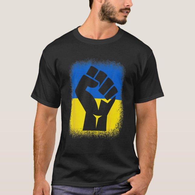 Camiseta Bandeira de Cintura Sensível I Com Ucrânia Solidar (Frente)