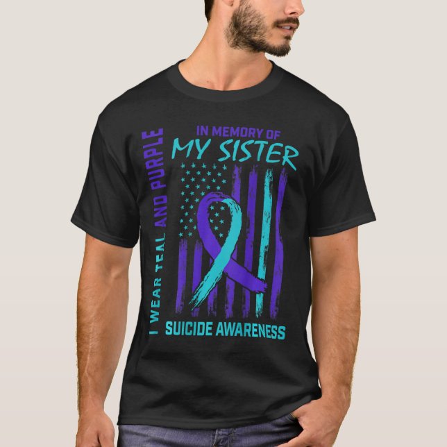 Camiseta Bandeira de Conscientização sobre Suicídio com Laç (Frente)