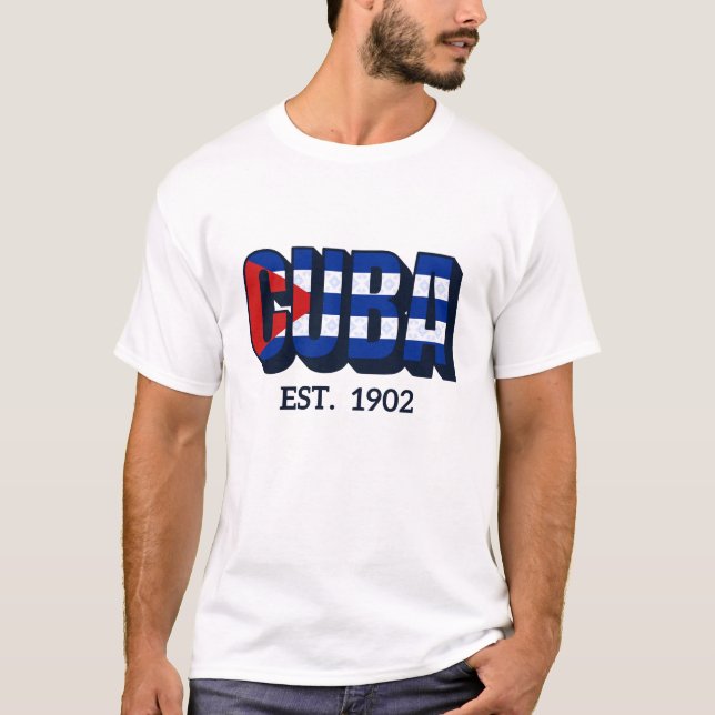 Camiseta bandeira de Cuba (Frente)