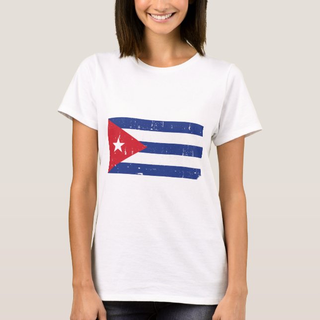 Camiseta Bandeira de Cuba (Frente)