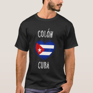 Camiseta Bandeira de Cuba Coração Cidade de Colón