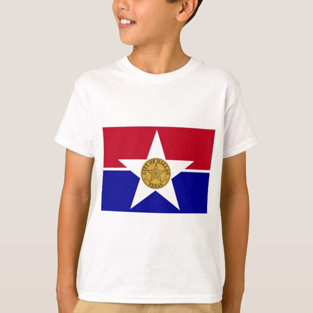 Camiseta Bandeira de Dallas (Texas) (Frente)