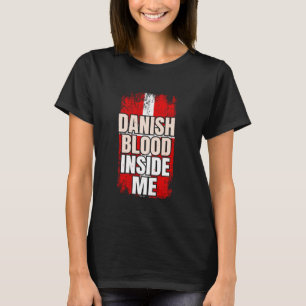 Camiseta Bandeira de Dentro de Sangue Dinamarquês