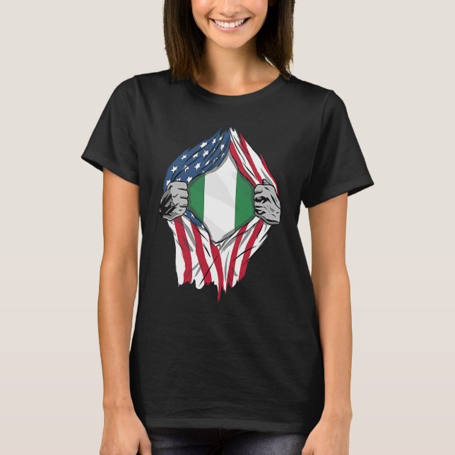 Camiseta Bandeira de Dentro de Sangue nigeriana (Frente)