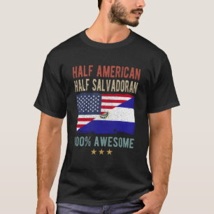 Camiseta Bandeira de El Salvador Half American Half Salvado