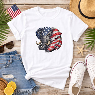 Camiseta Bandeira de Elefante Americana