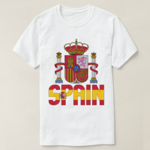 Camiseta Bandeira de espanha e Casaco de Armas Patriótica