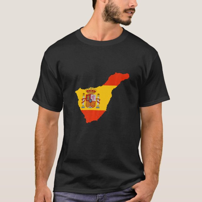 Camiseta Bandeira de espanha no contorno de Tenerife (Frente)