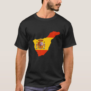 Camiseta Bandeira de espanha no contorno de Tenerife