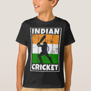 Camiseta Bandeira de Fã de Críquete Indiano da Índia Críque