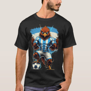 Camiseta Bandeira de Fã de Futebol da Argentina Vintage Org