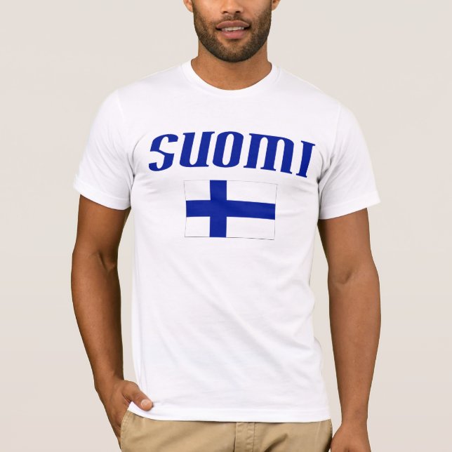 Camiseta Bandeira de Finlandia (Frente)