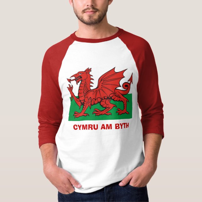 Camiseta Bandeira de Galês, byth de Cymru am (Frente)