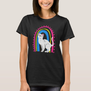 Camiseta Bandeira de Gato Pansexual Mês do Orgulho Pan LGBT