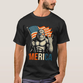 Camiseta Bandeira de Gorila 'merica Óculos de Sol Patriótic