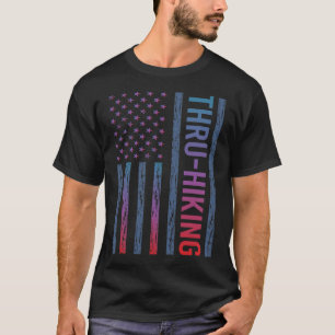 Camiseta Bandeira de Gradação Thru-Hiking Por Caminho De Hi