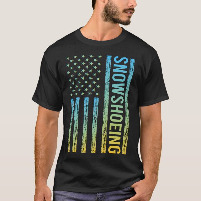 Camiseta Bandeira de gradiente 01 Snowshoer (Frente)