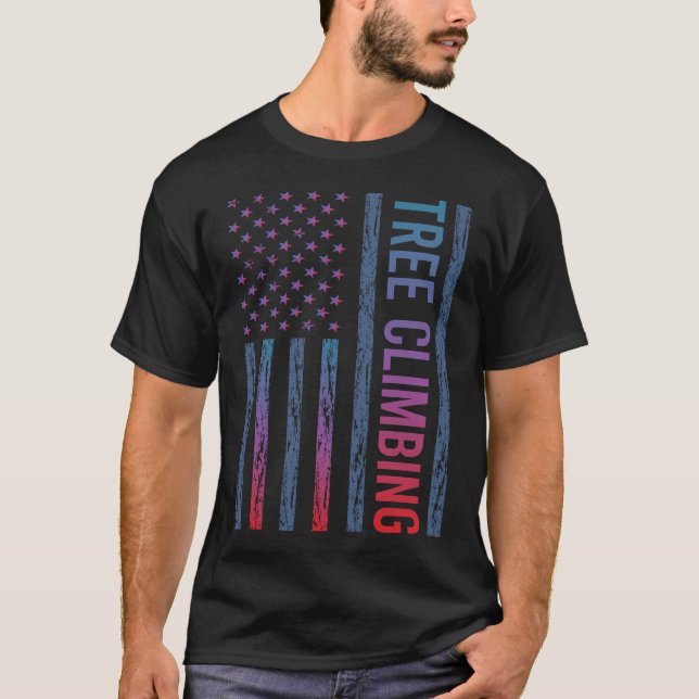 Camiseta Bandeira de Gradiente de Escalada de Árvore Escala (Frente)