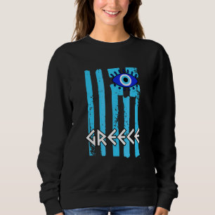 Camiseta Bandeira De grécia Com Um Olho De Mau Espiritual D