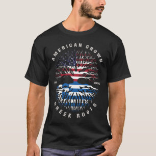 Camiseta Bandeira de Grécia de Raízes Gregas Crescentes A