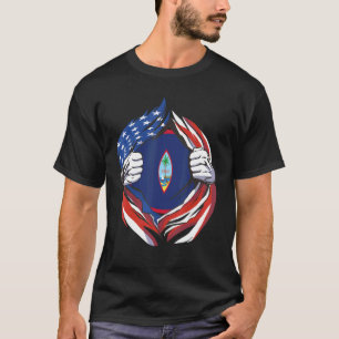 Camiseta Bandeira de Guam Americano Orgulhoso Da Minha Hera