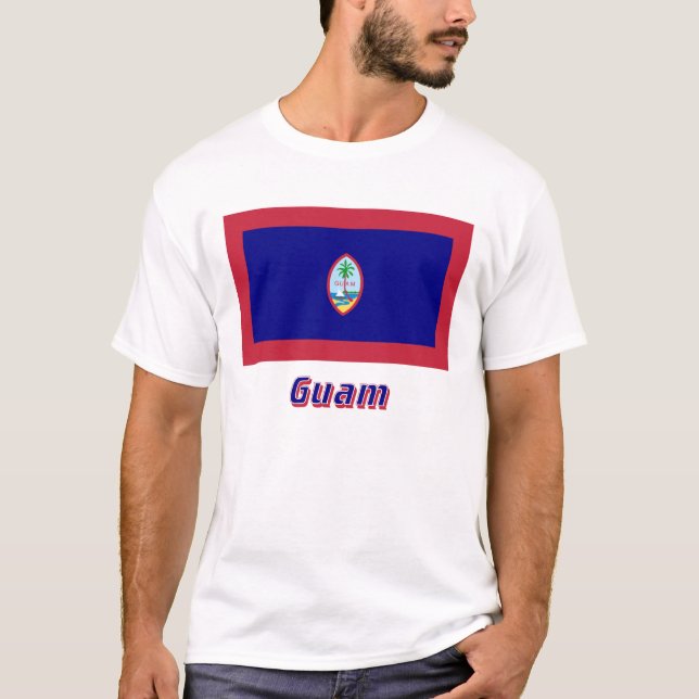 Camiseta Bandeira de Guam com nome (Frente)