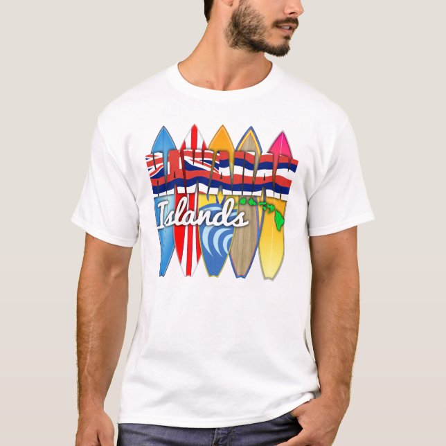 Camiseta Bandeira de Havaí das prancha (Frente)