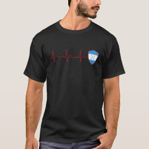 Camiseta Bandeira de Honduras Batimento Cardíaco EKG Patrió