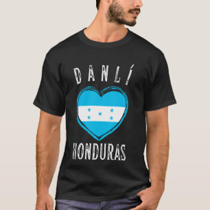 Camiseta Bandeira de Honduras Coração Cidade Danli