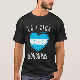 Camiseta Bandeira de Honduras Coração Cidade La Ceiba