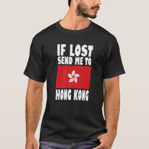 Camiseta Bandeira de Hong Kong Design Se perdido me envie p