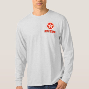 Camiseta Bandeira de Hong Kong e Brasão de Armas Patriótico
