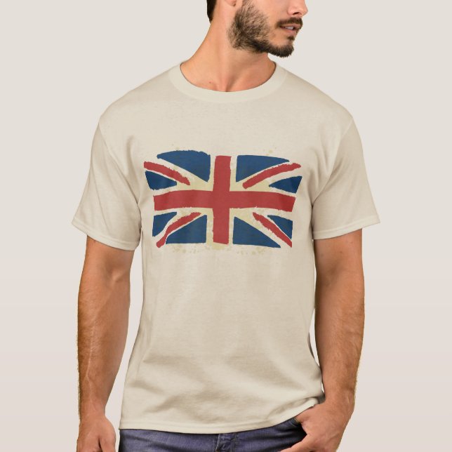 Camiseta Bandeira de Ingleses do Grunge de Union Jack (Frente)