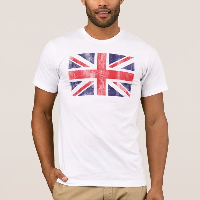 Camiseta Bandeira de Ingleses do vintage (Frente)