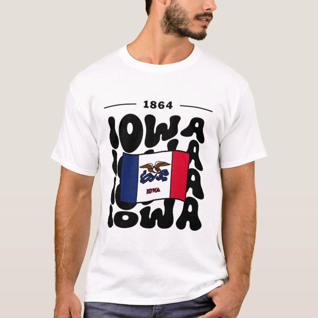 Camiseta bandeira de Iowa EUA (Frente)