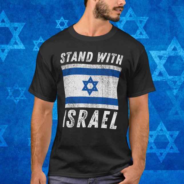 Camiseta Bandeira de Israel Azul e Branco, Prende-se com Is (Criador carregado)