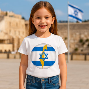 Camiseta Bandeira de Israel e Mapa Emblema Estrela de Davi 