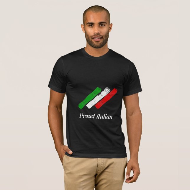 Camiseta Bandeira de Italia. Italiano orgulhoso (Frente Completa)