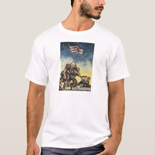 Camiseta Bandeira de Iwo Jima que levanta o vintage do