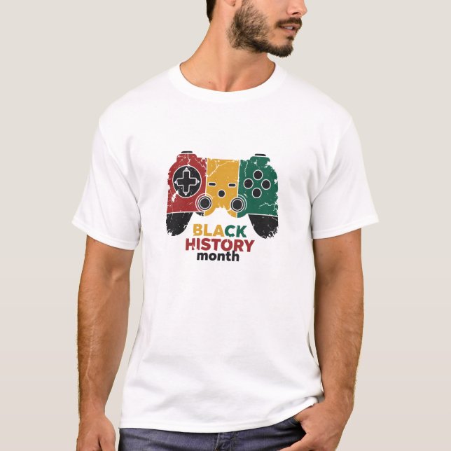 Camiseta Bandeira de jogador do mês da história negra em co (Frente)