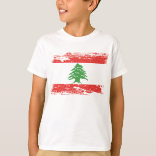 Camiseta Bandeira de Líbano do Grunge
