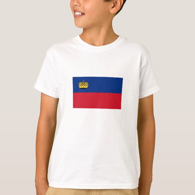 Camiseta Bandeira de Liechtenstein (Frente)