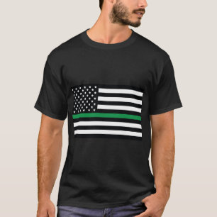 Camiseta Bandeira de linha verde, bandeira americana com fa
