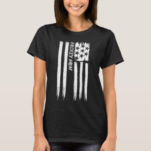 Camiseta Bandeira de Mãe de Hockey Esportes Patriota EUA Fã