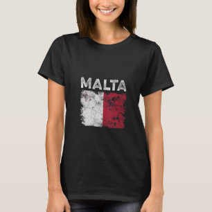 Camiseta Bandeira de Malta Feminina Desgastada   Homens Mul