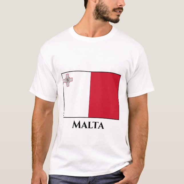 Camiseta Bandeira de Malta (maltês) (Frente)