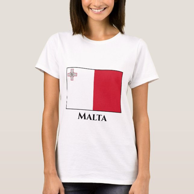 Camiseta Bandeira de Malta (maltês) (Frente)