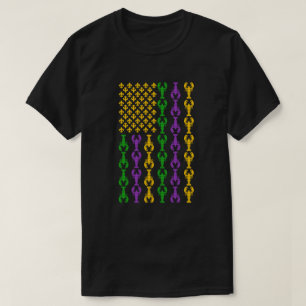 Camiseta Bandeira de Mardi Gras dos EUA com a Fleur de Lis 